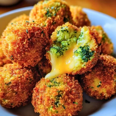 Crispy broccoli cheese balls ready to enjoy as a tasty snack or appetizer.