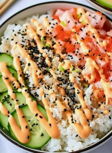 California Roll Sushi Bowl with fresh ingredients and tasty toppings