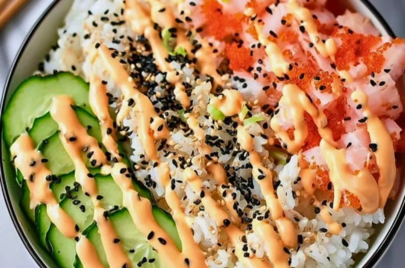 California Roll Sushi Bowl with fresh ingredients and tasty toppings