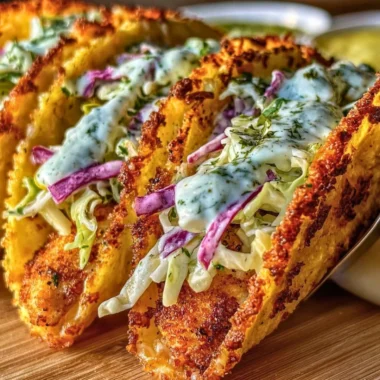 Dill Pickle Ranch Smash Chicken Tacos with Crispy Cheese Delight