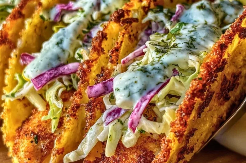 Dill Pickle Ranch Smash Chicken Tacos with Crispy Cheese Delight