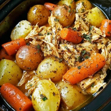 Delicious Garlic Butter Chicken prepared in a crockpot for tender deliciousness.