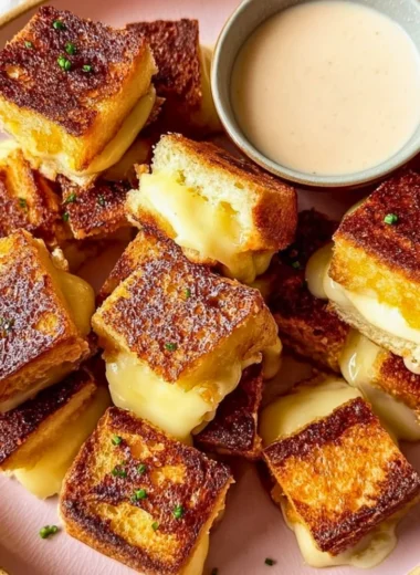 Delicious Hawaiian Roll Grilled Cheese sandwich with melted cheese