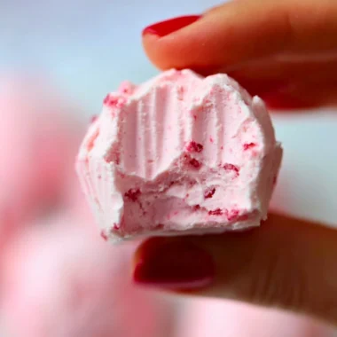 Keto Strawberry Cheesecake Fat Bombs - low-carb, delicious dessert