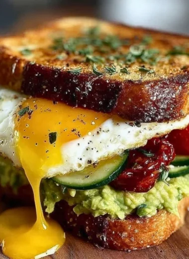 Mediterranean Breakfast Sandwich with fresh ingredients and vibrant colors