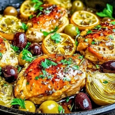 Juicy Mediterranean Chicken served with vegetables and herbs