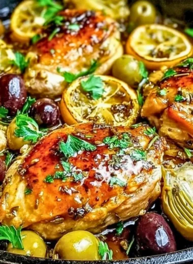 Juicy Mediterranean Chicken served with vegetables and herbs