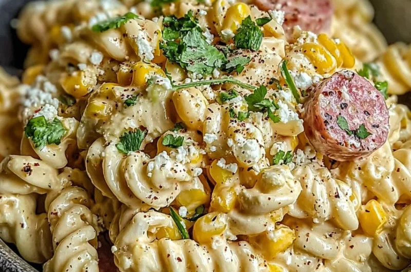 Delicious Mexican Street Corn Pasta Salad with fresh corn and vibrant ingredients