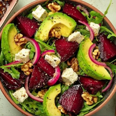 Roasted Beet Salad with Arugula, Feta, and Walnuts