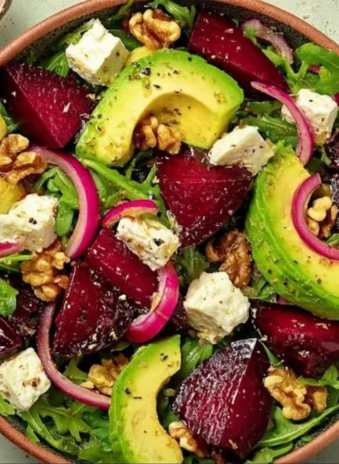 Roasted Beet Salad with Arugula, Feta, and Walnuts