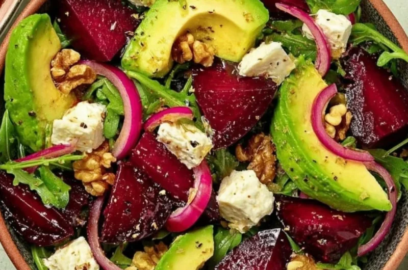 Roasted Beet Salad with Arugula, Feta, and Walnuts