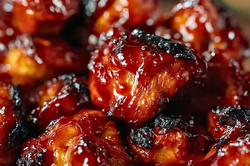 Sweet Baby Ray's Crockpot Chicken served in a bowl with sauce and herbs