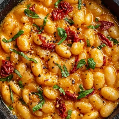 Bowl of Tuscan Marry Me Butter Beans with herbs and spices