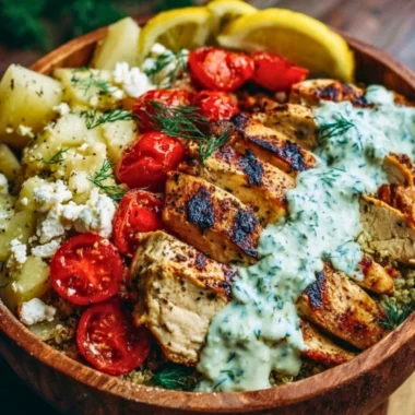 Mediterranean Lemon-Dill Chicken Bowls for healthy meal prep