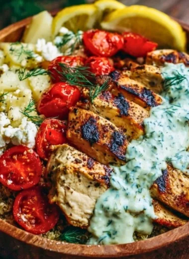 Mediterranean Lemon-Dill Chicken Bowls for healthy meal prep