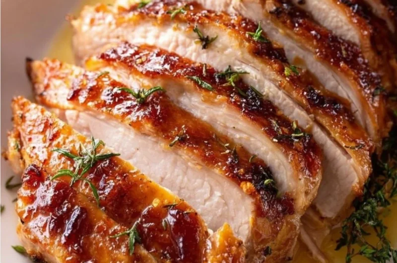 Juicy Butterball Turkey Breast Roast cooked in a Crock Pot