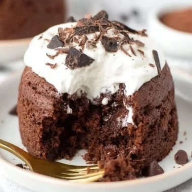 Delicious Chocolate Banana Mug Cake served in a mug