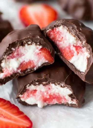 Chocolate Strawberry Yogurt Clusters recipe featuring strawberries and yogurt