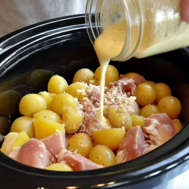 Delicious Crock Pot Parmesan Garlic Chicken and Potatoes served on a plate