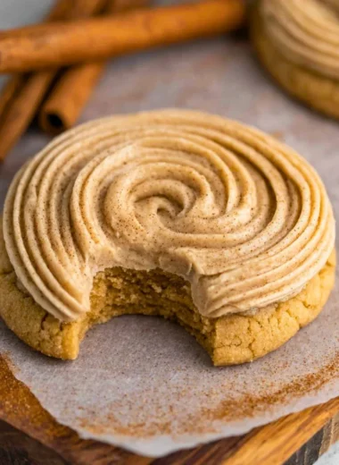 Delicious CRUMBL churro cookie copycat on a plate with cinnamon sugar