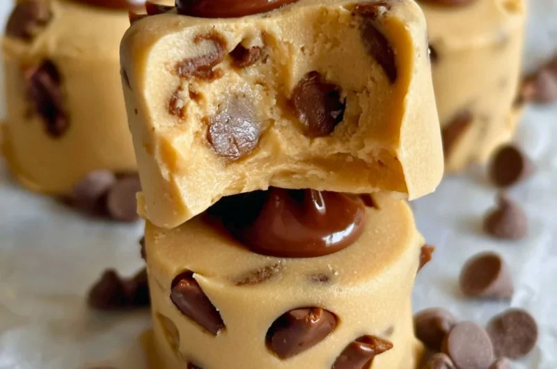 Frozen Greek yogurt peanut butter bites in a bowl, a delicious healthy snack