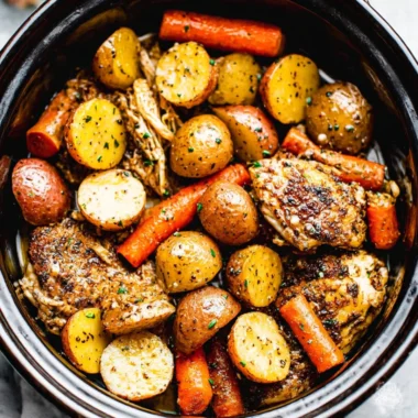 Delicious Garlic Butter Chicken prepared in a crockpot for tender, flavorful meals.