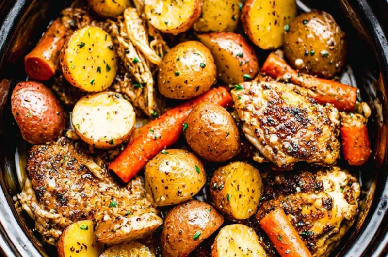 Delicious Garlic Butter Chicken prepared in a crockpot for tender, flavorful meals.