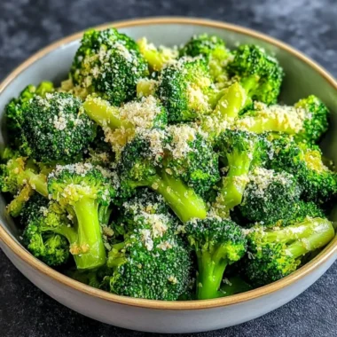 Longhorn Garlic Parmesan Broccoli garnished with cheese and garlic