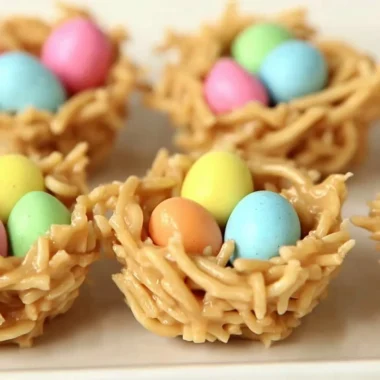 No-Bake Easter Egg Peanut Butter Haystacks dessert treat