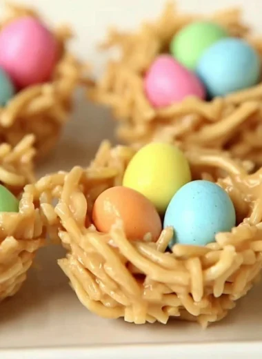 No-Bake Easter Egg Peanut Butter Haystacks dessert treat