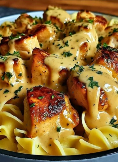 One-Pan Chicken with Buttered Noodles recipe, featuring juicy chicken and delicious noodles