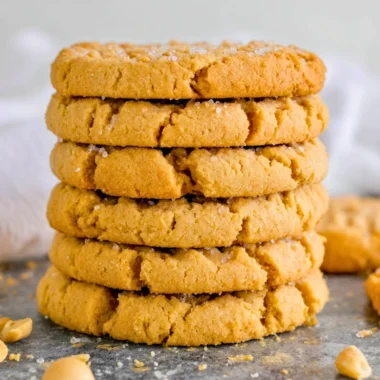 Homemade peanut butter cookies on a baking tray