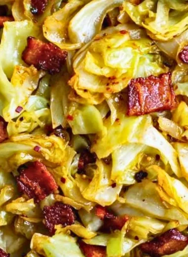 Delicious Southern Fried Cabbage served in a skillet