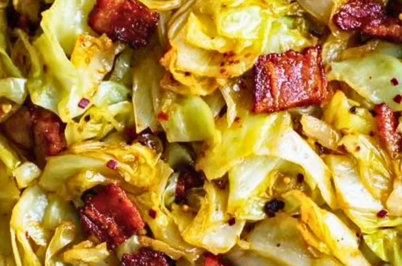 Delicious Southern Fried Cabbage served in a skillet