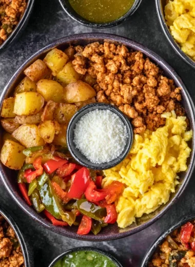 Delicious Tex-Mex breakfast bowls with eggs, beans, and fresh toppings