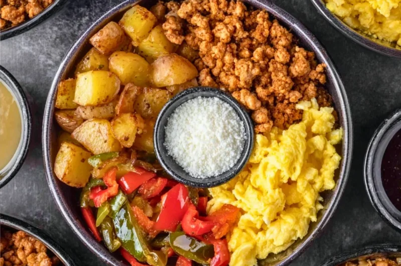Delicious Tex-Mex breakfast bowls with eggs, beans, and fresh toppings