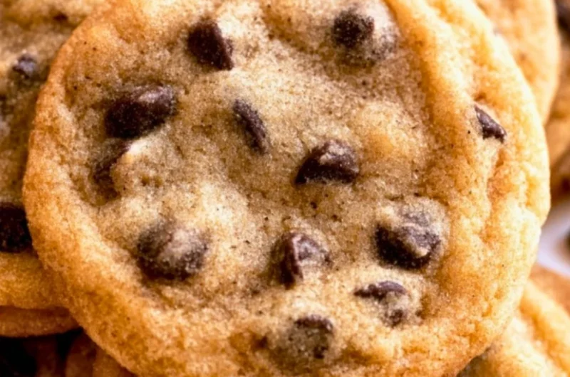 Healthy chocolate chip cookies on a plate, fresh out of the oven.