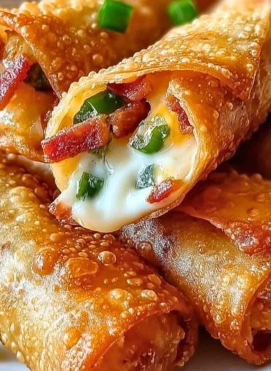 Crispy Bacon Jalapeño Popper Eggrolls served with creamy dip