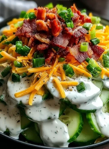 Delicious Cucumber Ranch Crack Salad with fresh veggies and creamy dressing