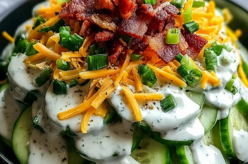 Delicious Cucumber Ranch Crack Salad with fresh veggies and creamy dressing