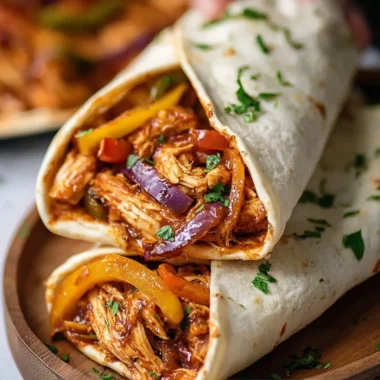 Delicious Crockpot Chicken Fajitas served on a plate with colorful vegetables