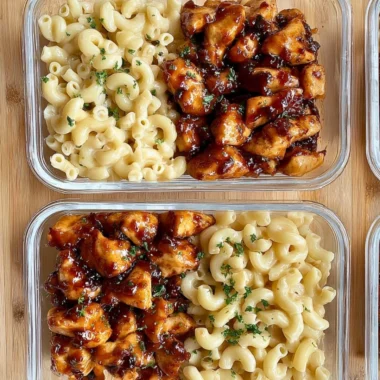 Delicious Honey Pepper Chicken Mac and Cheese dish with a creamy texture