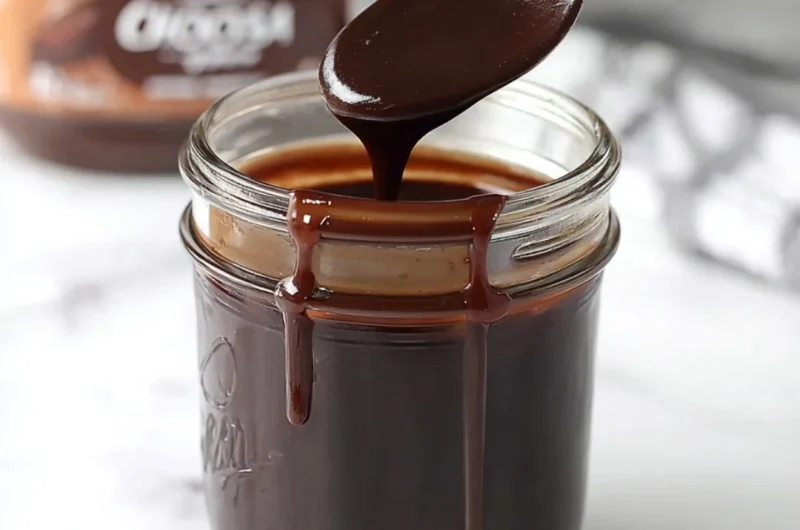 A delicious bowl of hot fudge drizzled over ice cream