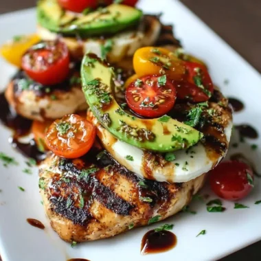 Juicy Grilled California Avocado Chicken served with fresh herbs and spices