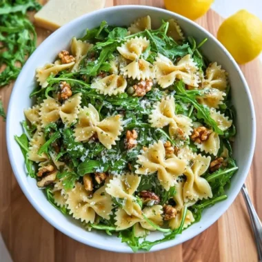 Delicious Lemon Arugula Pasta Salad with fresh ingredients and vibrant flavors