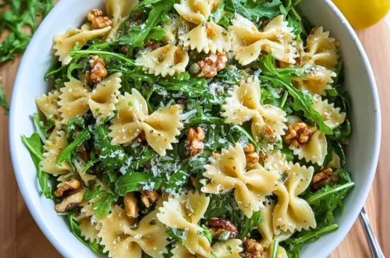 Delicious Lemon Arugula Pasta Salad with fresh ingredients and vibrant flavors