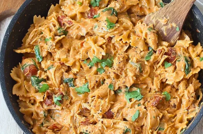 Delicious Marry Me Chicken Pasta dish with succulent chicken and creamy sauce