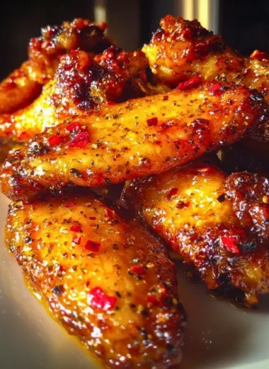 Pineapple Cowboy Candy Chicken Wings ready to serve on a plate