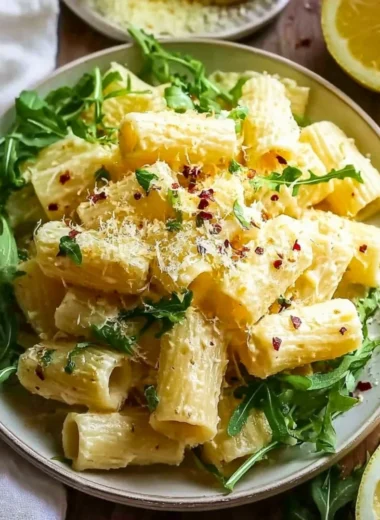 Creamy lemon ricotta pasta with arugula, inspired by Stanley Tucci's recipe