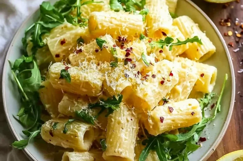 Creamy lemon ricotta pasta with arugula, inspired by Stanley Tucci's recipe